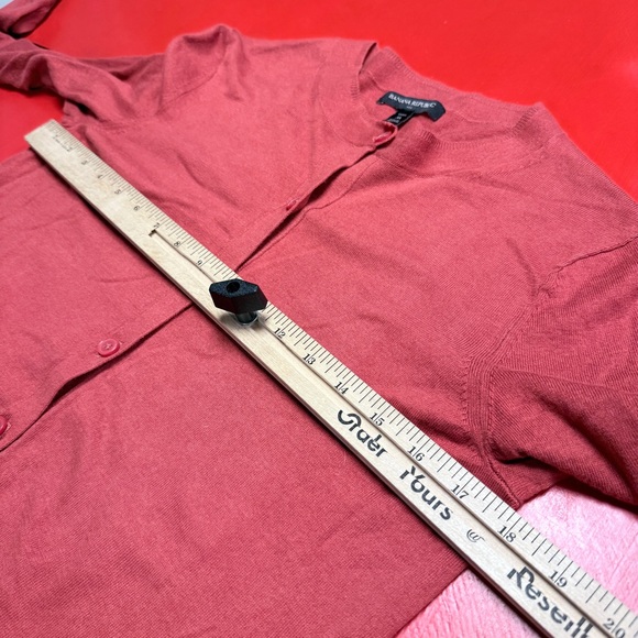 BANANA REPUBLIC RUST SWEATER BUTTON DOWN CARDIGAN - Picture 3 of 6